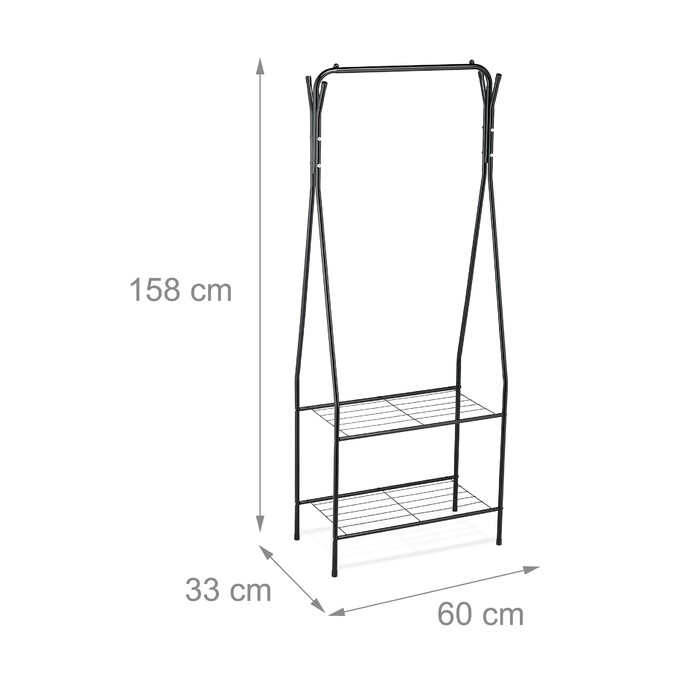 Relaxdays Вішалка для одягу з 2 полицями