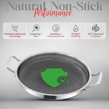 INTIGNIS® Сковорода з кришкою – 30 см (12 дюймів) – 6 л – з антипригарним покриттям | Стійка до подряпин | Глибока | Без хімікатів | Сковорода з нержавіючої сталі