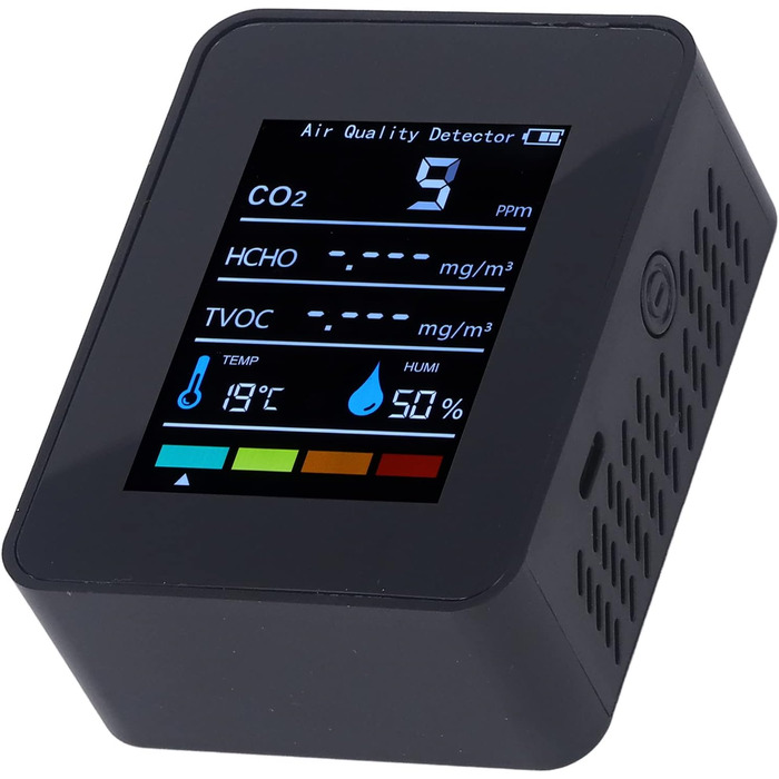 Монітор якості повітря CO2, детектор CO2, LCD дисплей, TVOC, HCHO, температура, вологість