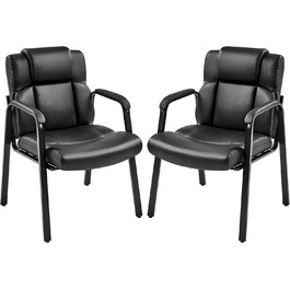 Крісла для офісу та конференцій Yaheetech (2 шт.) з підлокітниками, чорні