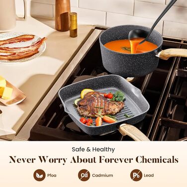 Набір кухонного посуду з нержавіючої сталі з гранітним покриттям (30 предметів)