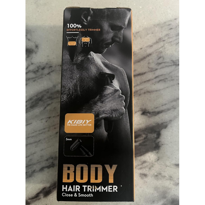 Бритва для тіла Men Electric, Kibiy Bodygroom, IPX7 водонепроникна, LED-дисплей, перезаряджається Type-C