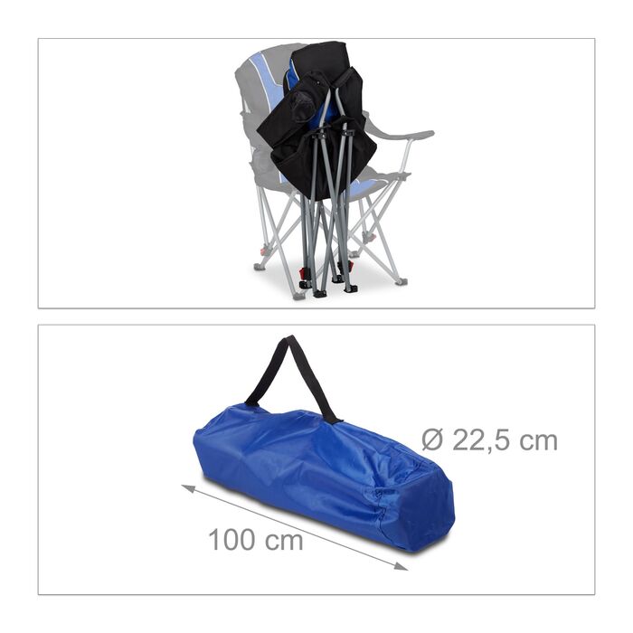 Крісло для кемпінгу Relaxdays складне з підлокітником