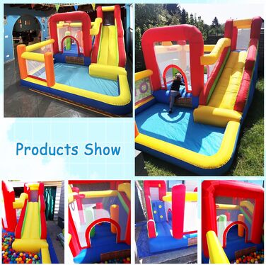 Надувний замок для дітей з насосом, міцний матеріал, для 3-4 дітей, 315x245x194 см (HSH2)