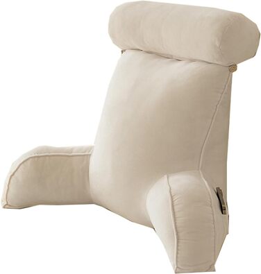 Зручне дихаюче крісло для читання з підтримкою спини, однотонне, знімний підголівник, можна прати, м'яке, 85 x 60 см (Білий)