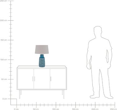 Декоративна настільна лампа Beliani Thaya, кераміка/поліестер, блакитна