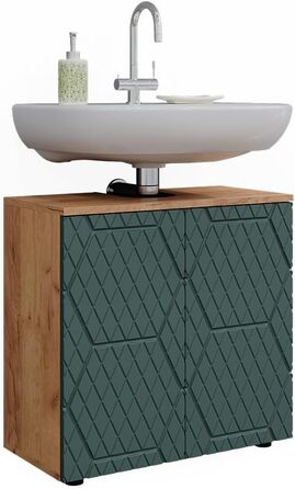 Підставка під раковину Vicco Grün/Goldkraft Eiche Irma, 60x59x30 см - шафка для ванної кімнати, 60 см