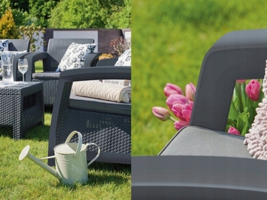 Комплект садових меблів Curver із пластику, сірий, 4 предмети