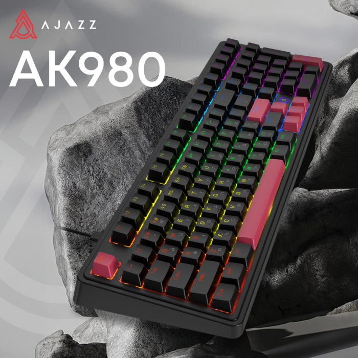 Дротова механічна клавіатура Ajazz AK980 Red switches Black Red (AK980-R-BR)
