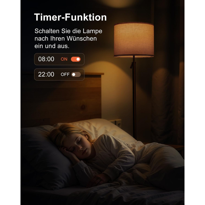 Світлодіодна торшер DUSKTEC RGB для вітальні, смарт-лампа з димером, керування через APP, тепле та холодне біле світло, 10W, 1200LM, регульована висота