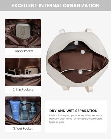 Спортивна сумка LOVEVOOK для подорожей: дорожня сумка-валіза, дорожня сумка-мішок, сумка для одягу, валіза для ручної поклажі, сумка для пологів, з відділенням для взуття та косметичкою, бежево-коричнево-чорна