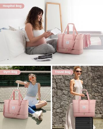 Сумка-трансформер LOVEVOOK для подорожей: водонепроникна дорожня сумка-шоппер з відділенням для взуття, спортивна та пляжна сумка, ідеальна для Ryanair