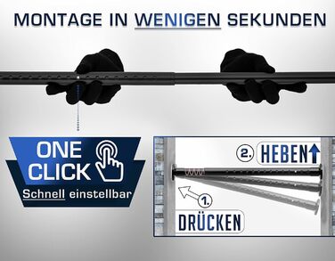Телескопічна штора-карниз розсувна 260-310 см, матовий чорний, Ø 32 мм, багатофункціональна напружна штанга без свердління для гардин, ванної кімнати та балкона