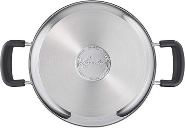 Каструля для супу Lagostina Pratica з 2 ручками, сіра, 22 см, нержавіюча сталь (індукційна)