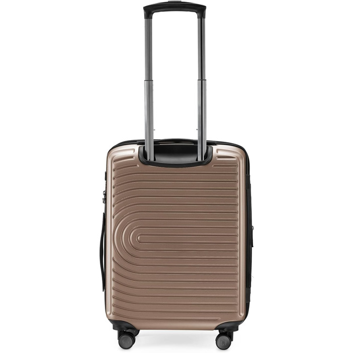 Набір валіз Hauptstadtkoffer Mitte 3шт + цифровий багажний тег - валізи-ролери 55/68/77 см + брелок з QR-кодом, 4 подвійні колеса, жорсткий корпус ABS, XL-розширення об'єму, TSA, (шампань, 55 см)