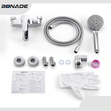 Змішувач для ванни з тропічною дощурою, набір для ванної кімнати (хром) BS111