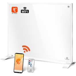 Інфрачервовий обігрівач KESSER® 350W: підлоговий/стінний, з пультом, термостатом та керуванням через додаток. Економія енергії, білий.