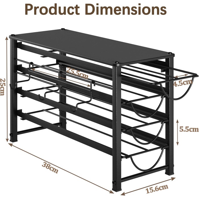 Тримач для капсул кави Dolce Gusto, 5-ярусний металевий ящик для капсул з тихими направляючими та антиковзними ніжками (56 капсул)
