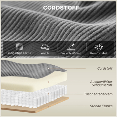 Диван 3-місний 218 см, сучасний велюровий диван з пружинним блоком, широкими підлокітниками та 2 подушками, світло-сірий