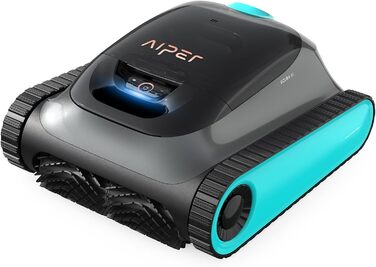 Робот-пилосос для басейну AIPER Scuba S1, бездротовий, для дна і стін, інтелектуальна навігація 2.0, 150 хвилин роботи, для вбудованих басейнів до 150 м², сірий/синій