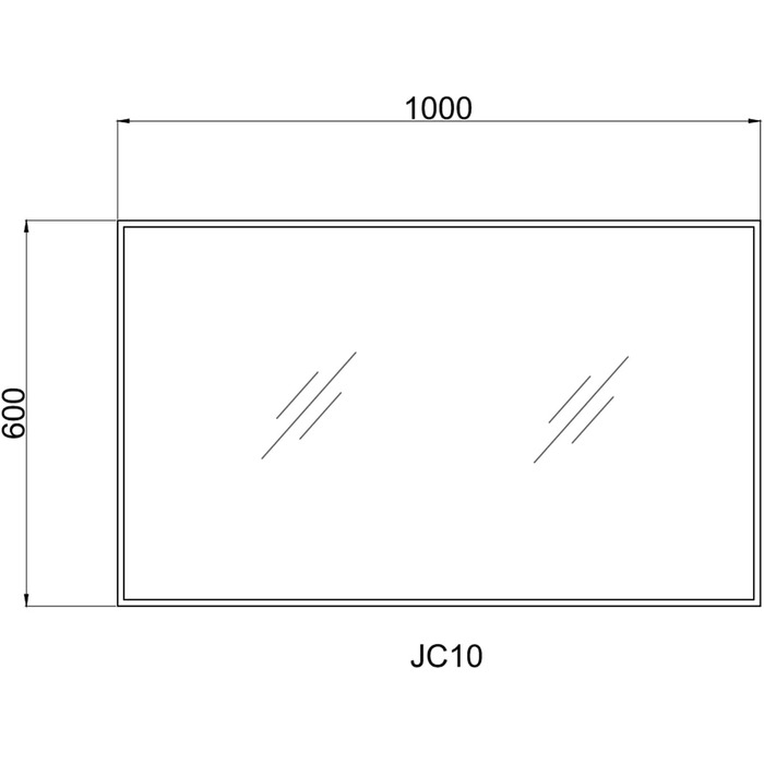 Дзеркало Boromal Spiegel Schwarz 100x60 см прямокутне з металевою рамою для ванної кімнати, спальні, туалетного приміщення. Чорний настінний дзеркало 60L x 100B cm