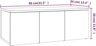 Тумба під телевізор з 3 шухлядами Низька дошка для телевізора Меблі Сервант під телевізор Тумба під телевізор Шафа HiFi 80x34x30 см Інженерна деревина (копчений дуб)