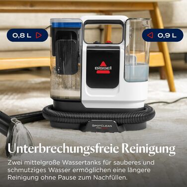 BISSELL SpotClean ProHeat Advanced - професійний мийник килимів та м'яких меблів, 1125W, з кабелем, 3924N