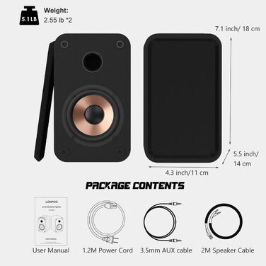 LONPOO LP-42S: Компактна Bluetooth колонка з USB, AUX, 3-дюймовим динаміком та дерев'яним корпусом