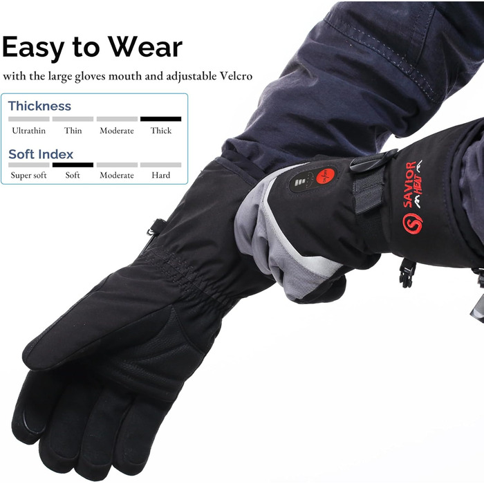 Обогревні рукавиці SAVIOR HEAT для чоловіків та жінок, акумуляторні, для катання на лижах, сноуборді, мотоциклі, прогулянках та походах
