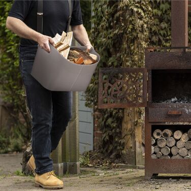 Кошик для дров Relaxdays сірого кольору з штучної шкіри