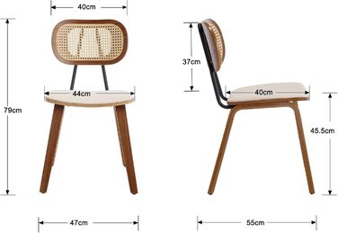 Набір барних стільців Wahson Rattan з 2 шт. зі спинкою, ніжки з масиву дерева, сидіння зі штучної шкіри, бежевий