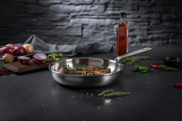 Сковорода KUHN RIKON CULINARY Fiveply 28 см, нержавіюча сталь, без антипригарного покриття, 5-шарове покриття