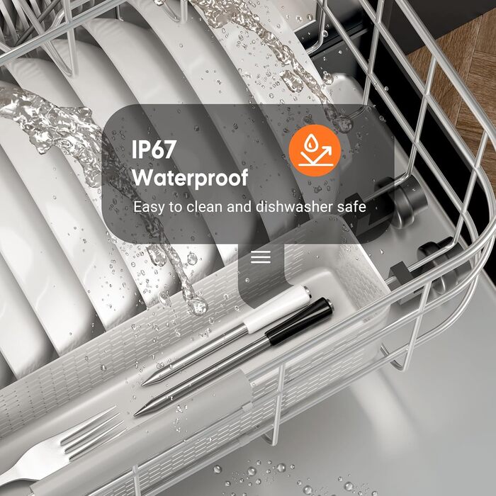 Бездротовий термометр Inkbird INT-12-BW для приготування на грилі, м'яса та випічки: Bluetooth 5.4, Wi-Fi, водонепроникний (IP67)