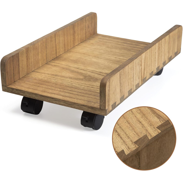 Підставка для CPU KIRIGEN, мобільний візок для ПК ATX, корпус комп'ютера, мобільний візок з колесами (темно-коричневий)