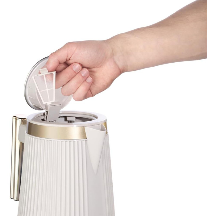 Електричний чайник Russell Hobbs Brontë Stone 1.7L, 2400W з матовим дизайном та золотистими акцентами