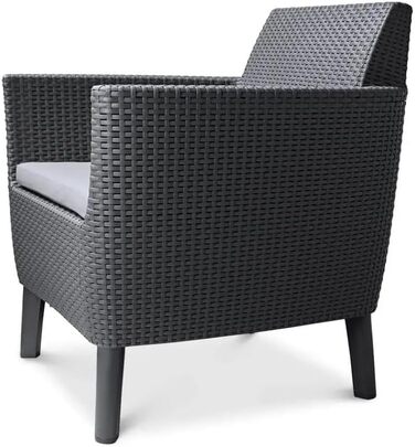 Садовий набір Allibert Salemo WS 2-місний, вуличний комплект меблів графітового кольору