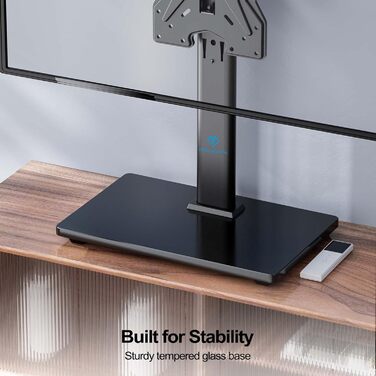 Настінний кріплення для телевізора PERLESMITH - поворотний, для 19-43 дюймів LCD/LED/PC моніторів, регульована висота, скло, VESA 200x200 мм