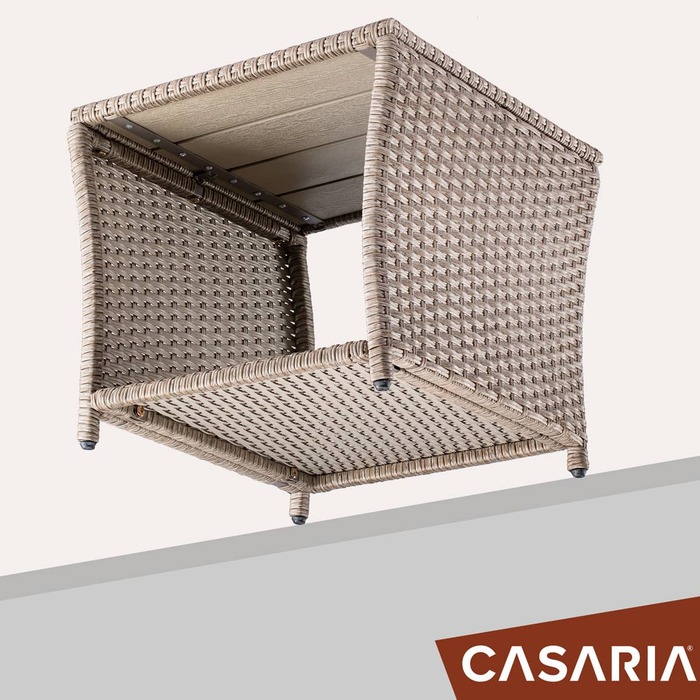 Столик з полі ротанга Vedis Cream 45x45x40см