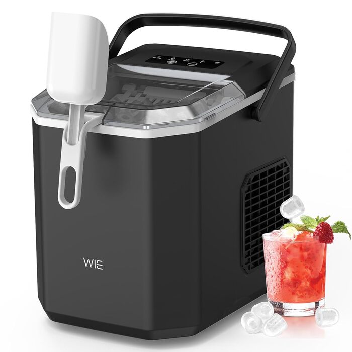 Машина для приготування льоду Ice Maker 1.3л, чорна, для кухні, офісу, барів, вечірок. Швидке приготування 9 кубиків за 6 хвилин, самоочищення, тиха робота.