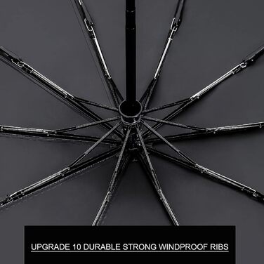 Парасолька Штормостійка кишенькова парасолька з автоматичним відкриттям-закриттям 10 парасольок Чорна парасолька захисту від ультрафіолету для жінок та чоловіків