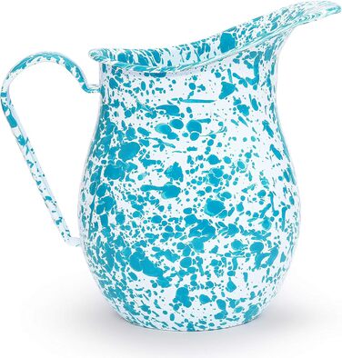 Великий глечик Crow Canyon Home з емальованого посуду - для дому та активного відпочинку, миється в посудомийній машині, колір: бірюзовий