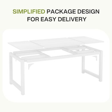 Стіл Tribesigns 180x80 см, індустріальний кухонний стіл для 6-8 осіб, прямокутний стіл для їдальні, кухні, вітальні, з міцними металевими ніжками (Білий)