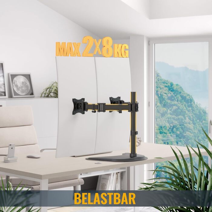Підставка для монітора RICOO на 2 монітори, Dual Monitor Arm, TS7811 | Підставка для комп'ютерних моніторів 13-27 дюймів