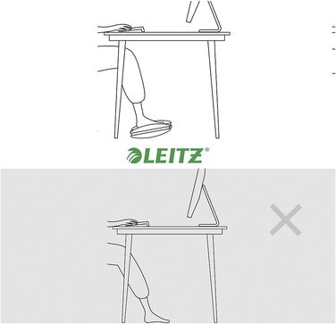 Підставка для ніг Leitz Ergo Cosy, регульована, сіра, 53710089 - для офісу та дому, зменшує біль у спині та плечах