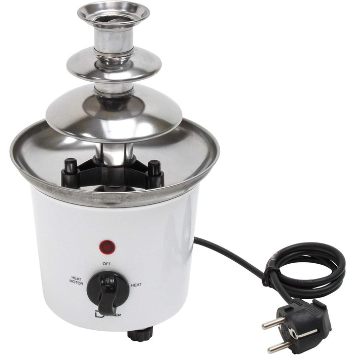 Шоколадний фонтан 14 см, 60 Вт, білий/сріблястий