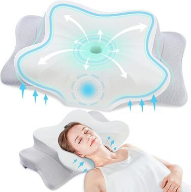 Ергономічна подушка для шиї DONAMA Memory Foam Pillow для тих, хто спить на боці, спині та животі