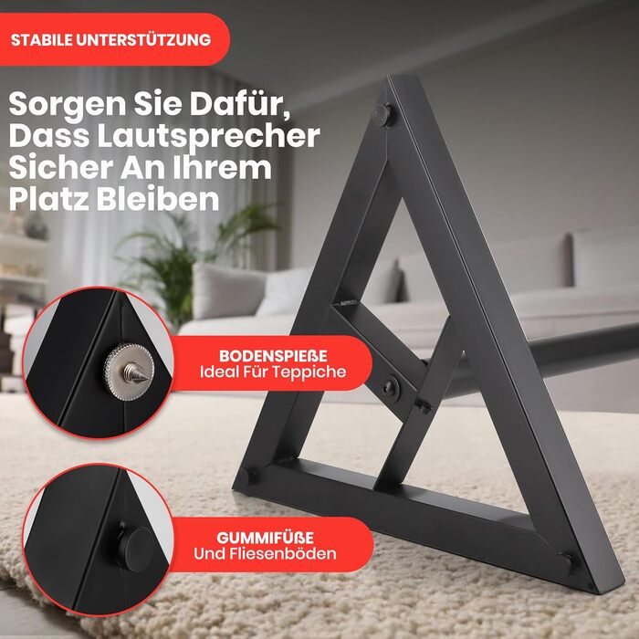 Підставка для акустики Pyle, регульована висота 66-132 см, універсальна, міцна, для студійних моніторів, 40 кг, пара