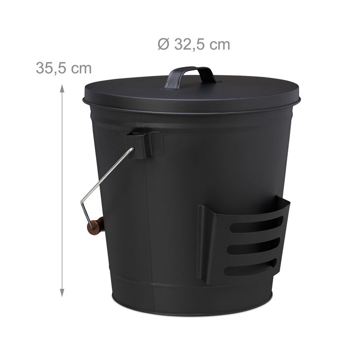 Відро Relaxdays для сміття з кришкою та совкою