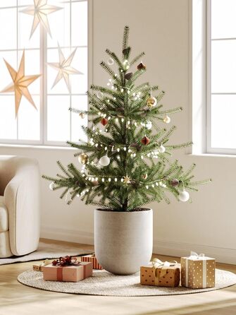 Керамічний горщик для квітів LE TAUCI, 30 см, з дренажним отвором, сірий