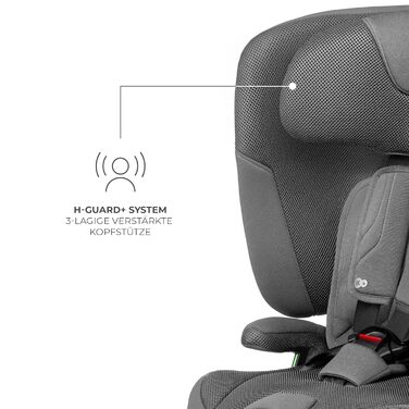 Автокрісло Kinderkraft FIX2GO i-Size 76-150 см (15 міс - 12 років), сіре, ISOFIX, з SPS+, H-GUARD+, 5 положень, з пранням чохла